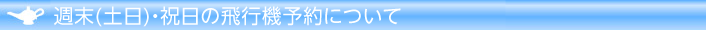 週末・祝前日の飛行機予約について